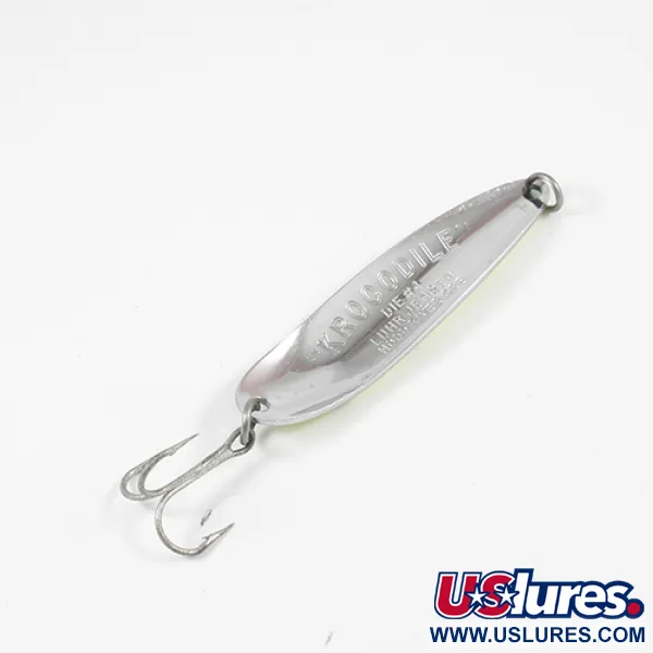Luhr Jensen Krocodile Die #4 Blinker, Gelb/Grün/Nickel, 14g, #1983