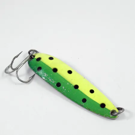 Luhr Jensen Krocodile Die #4 Blinker, Gelb/Grün/Nickel, 14g, #1983