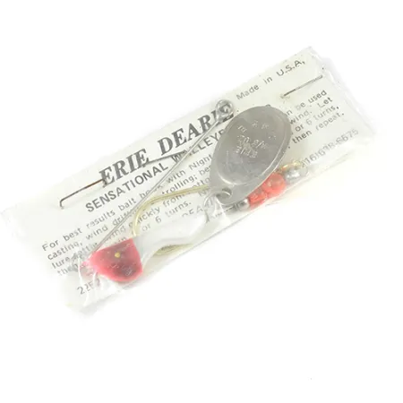 Erie Dearie Walleye Killer Spinner, Nickel/Weiß/Rot, 14g, #2008