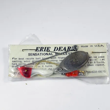 Erie Dearie Walleye Killer Spinner, Nickel/Weiß/Rot, 14g, #2008
