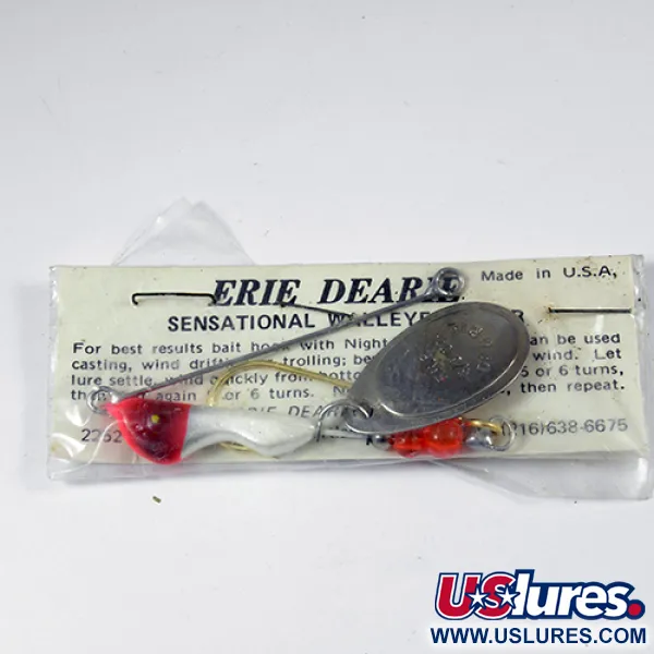 Erie Dearie Walleye Killer Spinner, Nickel/Weiß/Rot, 14g, #2008