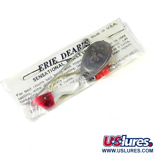 Erie Dearie Walleye Killer Spinner, Nickel/Weiß/Rot, 14g, #2008