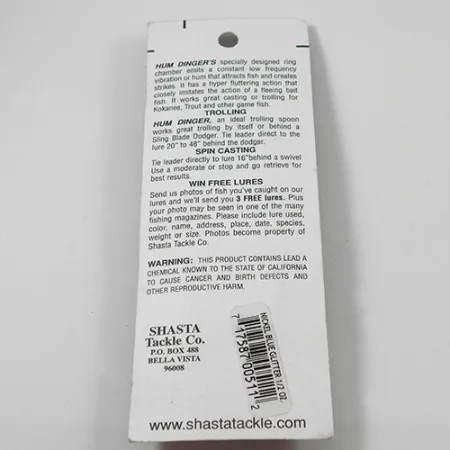 Shasta Humdinger Schleppblinker, Nickel / Blau, 14g, Ringkammer, #2049