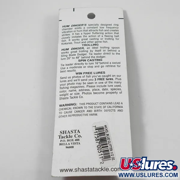 Shasta Humdinger Schleppblinker, Nickel / Blau, 14g, Ringkammer, #2049