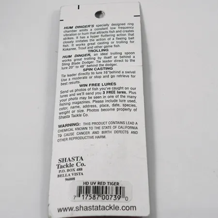 Shasta Humdinger UV Blinker, Red Tiger / Nickel / Rot, 4g, UV, #2050