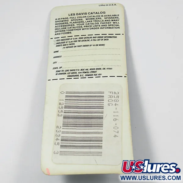 Luhr Jensen Les Davis Bang Tail Spinner, Frog, 2g, Gold-Blatt, #2077