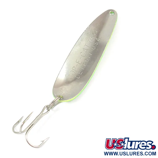 Dardevle Cop-E-Cat 7400 Blinker, Gelb/Grün/Nickel, 14g, Wabenmuster, #2094