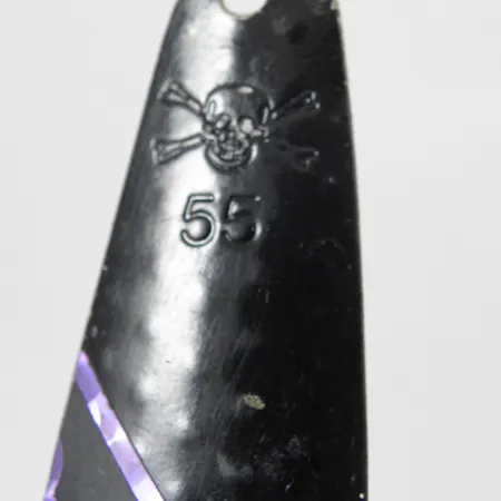 Calcutta 55 Schlepplöffel, Schwarz/Weiß/Lila, 12g, Gehämmert, #2125