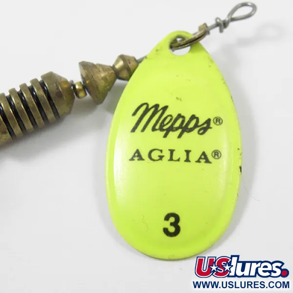 Mepps Aglia 3 Spinner, Fluoreszierendes Gelb, 7.3g, Bucktail, #2170