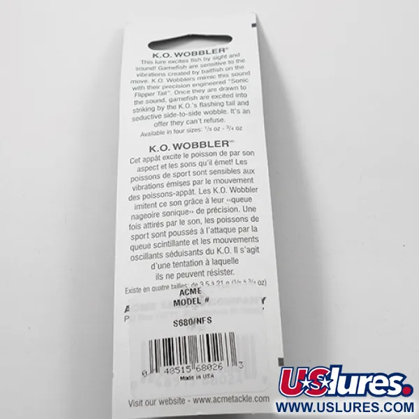 Acme K.O. Wobbler UV Blinker, Nickel/UV-Streifen, 21g, UV-aktiv, #2216