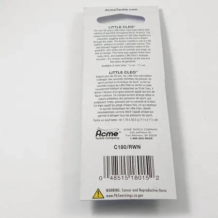 Acme Little Cleo Blinker, Rot / Weiß, 3,5g, buckelförmig, #2218