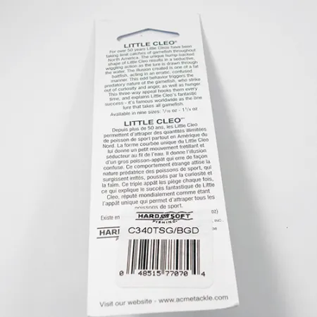 Acme Little Cleo Glow Blinker, Blau-Grün, 21g, UV-aktiv, #C340TSG/BGD