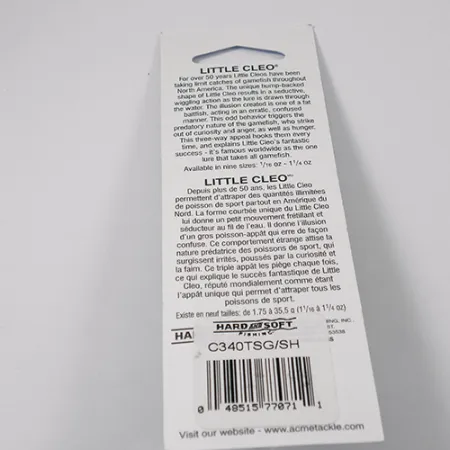 Little Cleo Glow Blinker, Chartreuse Orange, 21g, Super Glow, #C340TSG/SH