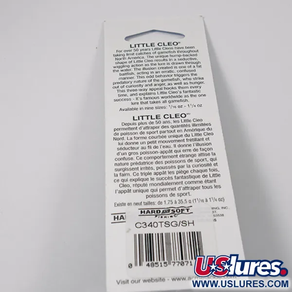 Little Cleo Glow Blinker, Chartreuse Orange, 21g, Super Glow, #C340TSG/SH