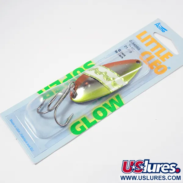 Little Cleo Glow Blinker, Chartreuse Orange, 21g, Super Glow, #C340TSG/SH