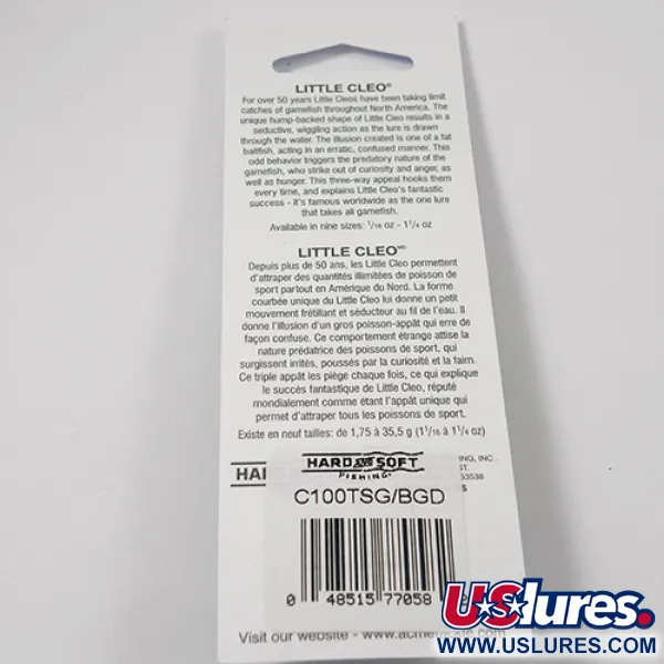 Acme Little Cleo Blinker, Nickel/Grün/Glow/UV, 9,5g, bucklig, #2224