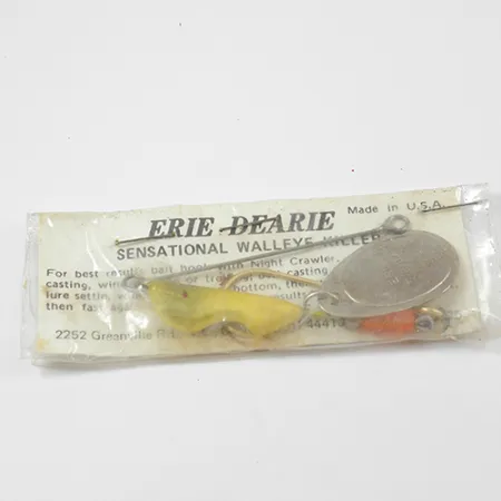 Erie Dearie Walleye Killer Spinner, Nickel/Gelb, 14g, #2228