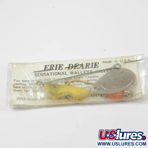 Erie Dearie Walleye Killer Spinner, Nickel/Gelb, 14g, #2228