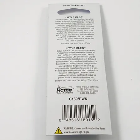 Acme Little Cleo Blinker, Rot / Weiß, 3.5g, Originalverpackung, #2229