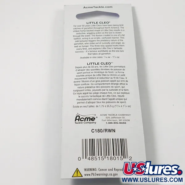 Acme Little Cleo Blinker, Rot / Weiß, 3.5g, Originalverpackung, #2229