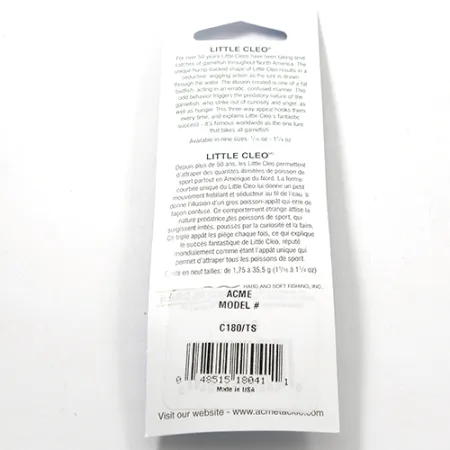 Acme Little Cleo Blinker, Gelb/Orange/Nickel, 3,5g, Buckel-Profil, #2713