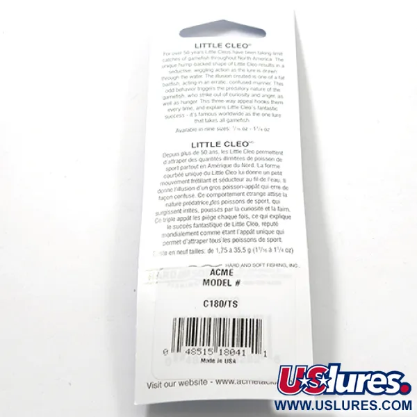 Acme Little Cleo Blinker, Gelb/Orange/Nickel, 3,5g, Buckel-Profil, #2713