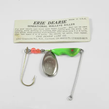 Erie Dearie Walleye Killer Spinner, Nickel / Grün, 12g, #2234