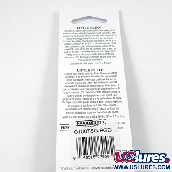 Acme Little Cleo Glow Blinker, Nickel/Grün/Glow, 9,5g, UV-aktiv, #2246