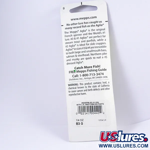 Mepps Aglia 3 Spinner, Gold, 7g, Vergoldetes Blatt, #2295