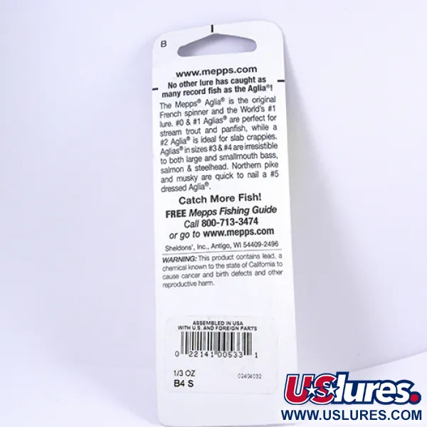 Mepps Aglia 4 Spinner, Silber, 9g, Roter Schlauch, #2296