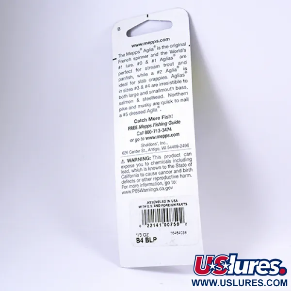 Mepps Aglia 4 Spinner, Platin-Blau, 9g, Edelstahlachse, #2298