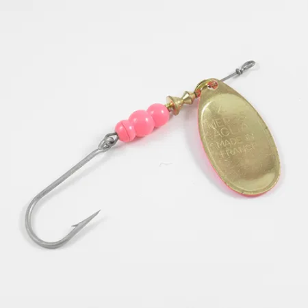 Mepps Aglia Hot 4 Spinner, Pink/Messing, 9g, Einzelhaken, #2349