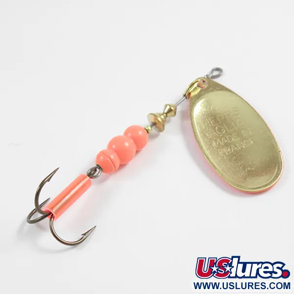 Mepps Aglia Hot 4 Spinner, Hot (Fluor. Orange/Messing), 9g, #2350