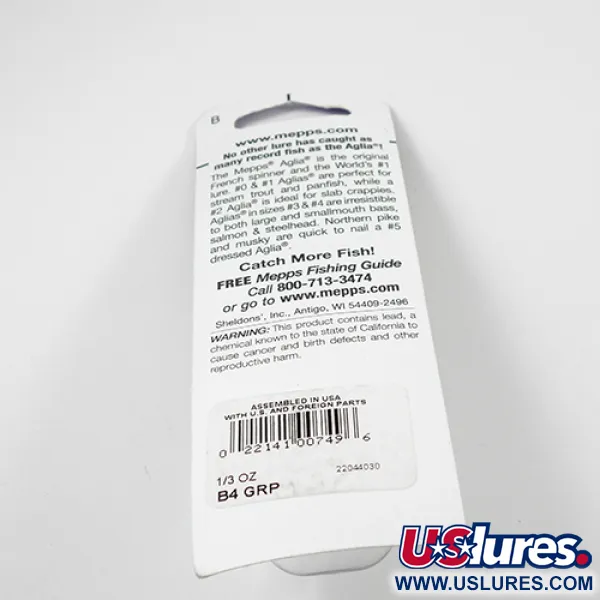 Mepps Aglia 4 Platinum Spinner, Platinum Green, 9g, US-Modell, #2362