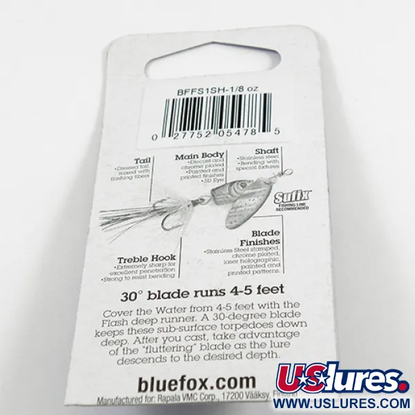 Blue Fox Flash Deep Runner Spinner, Silber/Regenbogen, 4g, #2409