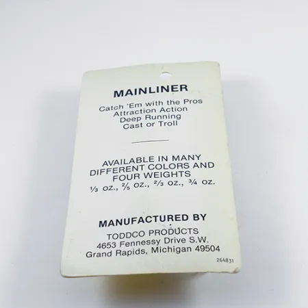 TODDCO Main liner Blinker, Weiß / Nickel, 11g, 3x Strong Hook, #2439