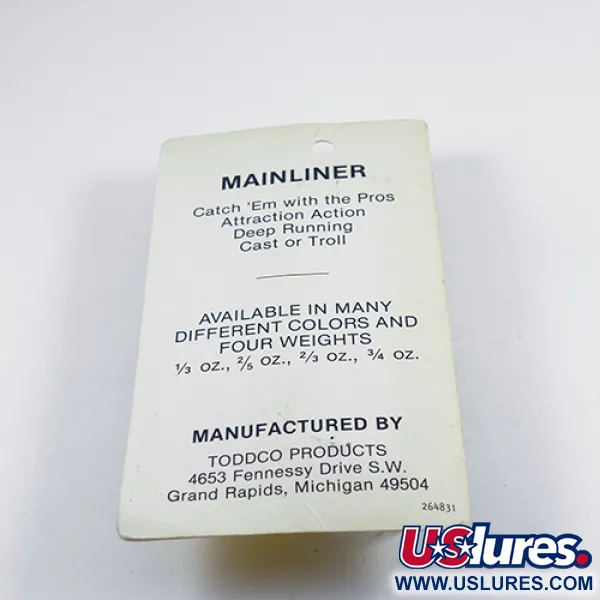 TODDCO Main liner Blinker, Weiß / Nickel, 11g, 3x Strong Hook, #2439