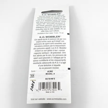 Acme K.O. Wobbler UV Blinker, Nickel/UV-Orange, 14g, UV-aktiv, #2446