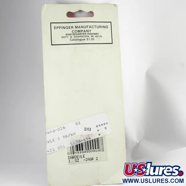 Eppinger Dardevle Blinker, Schwarz/Elfenbein, 28g, Retro-Design, #2558