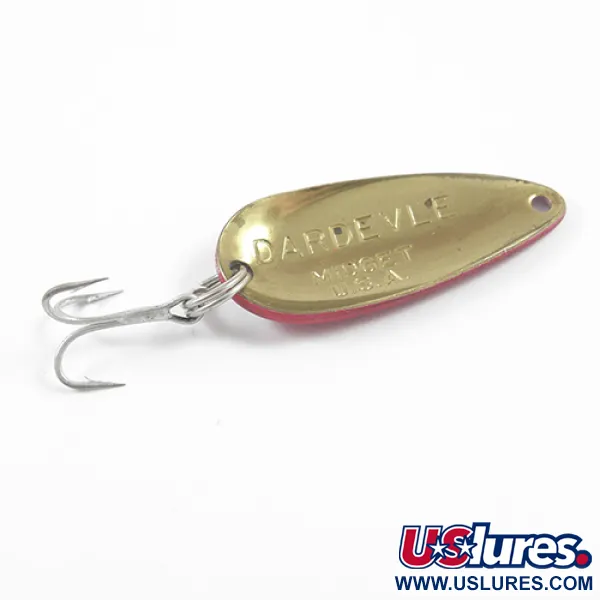 Eppinger Dardevle Midget Blinker, Rot/Weiß/Messing, 6g, Vintage, #2727