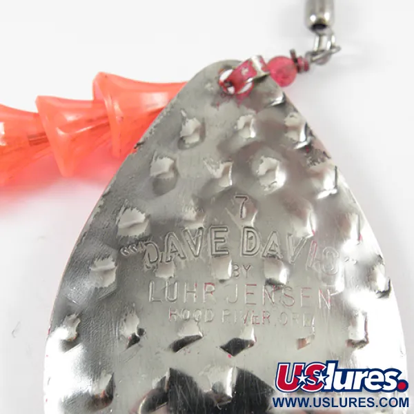 Luhr Jensen Dave Davis Schlepplöffel, Pink/Nickel, 17g, Hammerschlag, #2776