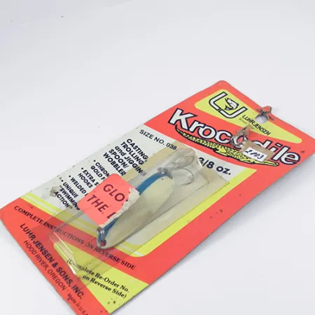 Luhr Jensen Krocodile Die #3 Glow Blinker, Weiß/Blau, 14g, #2803