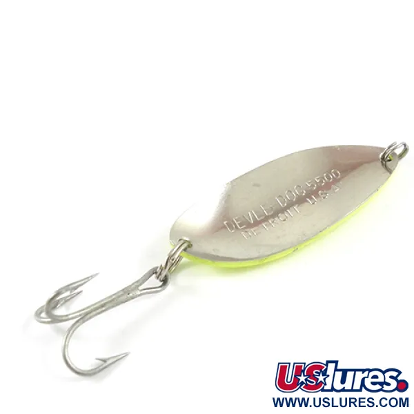 Dardevle Devle Dog 5500 Blinker, Chartreuse/Rot/Nickel, 21g, #2814