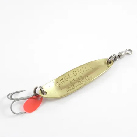 Luhr Jensen Krocodile Die #3 Blinker, Messing/Rot, 10g, Gehämmert, #2870