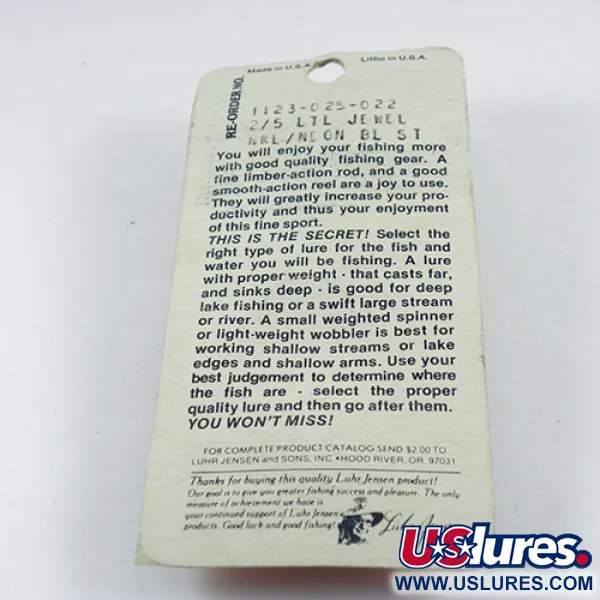 Luhr Jensen Little Jewel Blinker, Nickel/Blau, 14g, Vintage, #2883