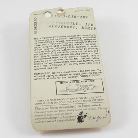 Luhr Jensen Krocodile Die #3 Glow, Weiß/Gelb, 14g, Blinker, #2935