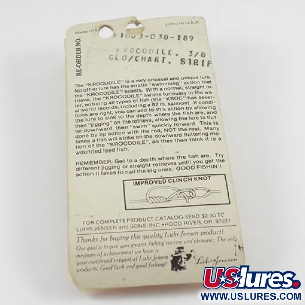 Luhr Jensen Krocodile Die #3 Glow, Weiß/Gelb, 14g, Blinker, #2935