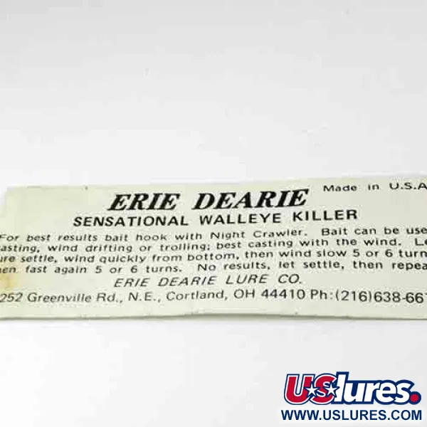 Erie Dearie Walleye Killer Spinner, Nickel / Grün, 9g, USA, #2991