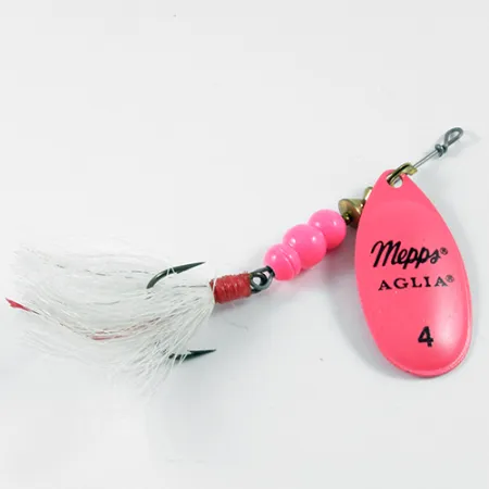 Mepps Aglia Hot Pink 4 Dressed (bucktail) Spinner, Pink, 10g, #3099