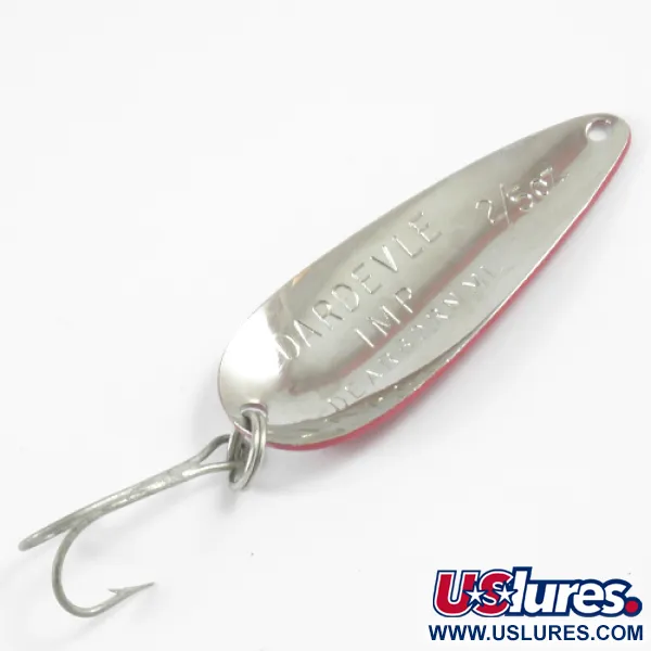 Dardevle Imp Blinker, Rot / Weiß / Nickel, 11g, Klassik-Logo, #3107